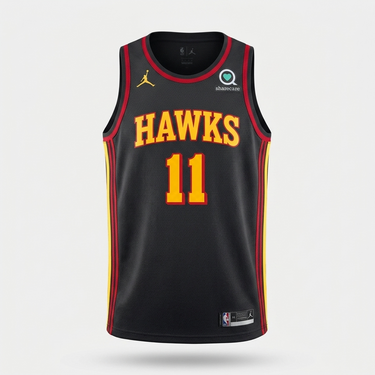 Regata NBA Atlanta Hawks Jordan Authentic Young 11 - Preta